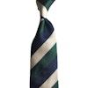 Regimental Rep Silk Tie - Untipped - Green/Navy Blue/Cream