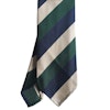 Regimental Rep Silk Tie - Untipped - Green/Navy Blue/Cream
