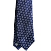 Square Jacquard Silk Tie - Navy Blue/White