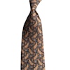 Paisley Printed Silk Tie - Navy Blue/Light Orange/Light Blue