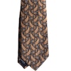 Paisley Printed Silk Tie - Navy Blue/Light Orange/Light Blue