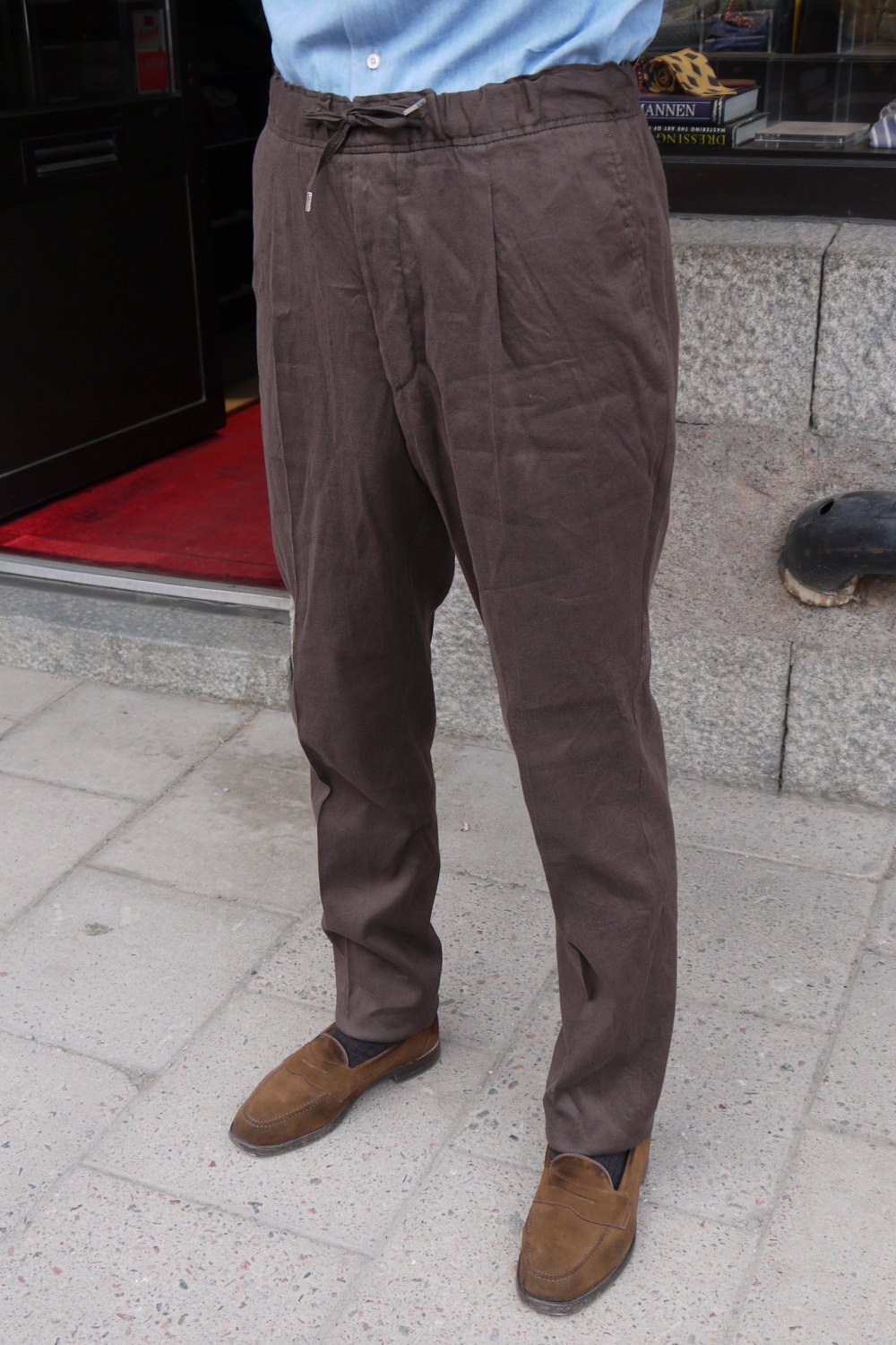 Prince Oliver Dark Brown Pants 100% Linen (Modern Fit) - Prince Oliver