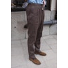 Drawstring Linen/Cotton Trousers - High Waist - Dark Brown