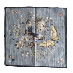 Farfalla Seersucker Cotton/Silk Pocket Square - Grey
