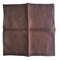 Pindot Linen Pocket Square - Brown/White