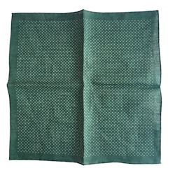 Pindot Linen Pocket Square - Green/White
