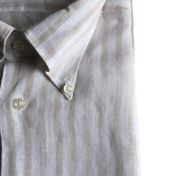Bengal Stripe Shirt - Button Down - White/Beige