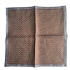 Small Floral Linen Pocket Square - Brown/Grey