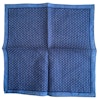 Small Floral Linen Pocket Square -Navy Blue/Light Blue