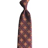 Floral Printed Silk Tie - Burgundy/Blue/Beige