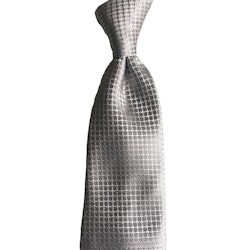 Small Square Silk Tie - Silver