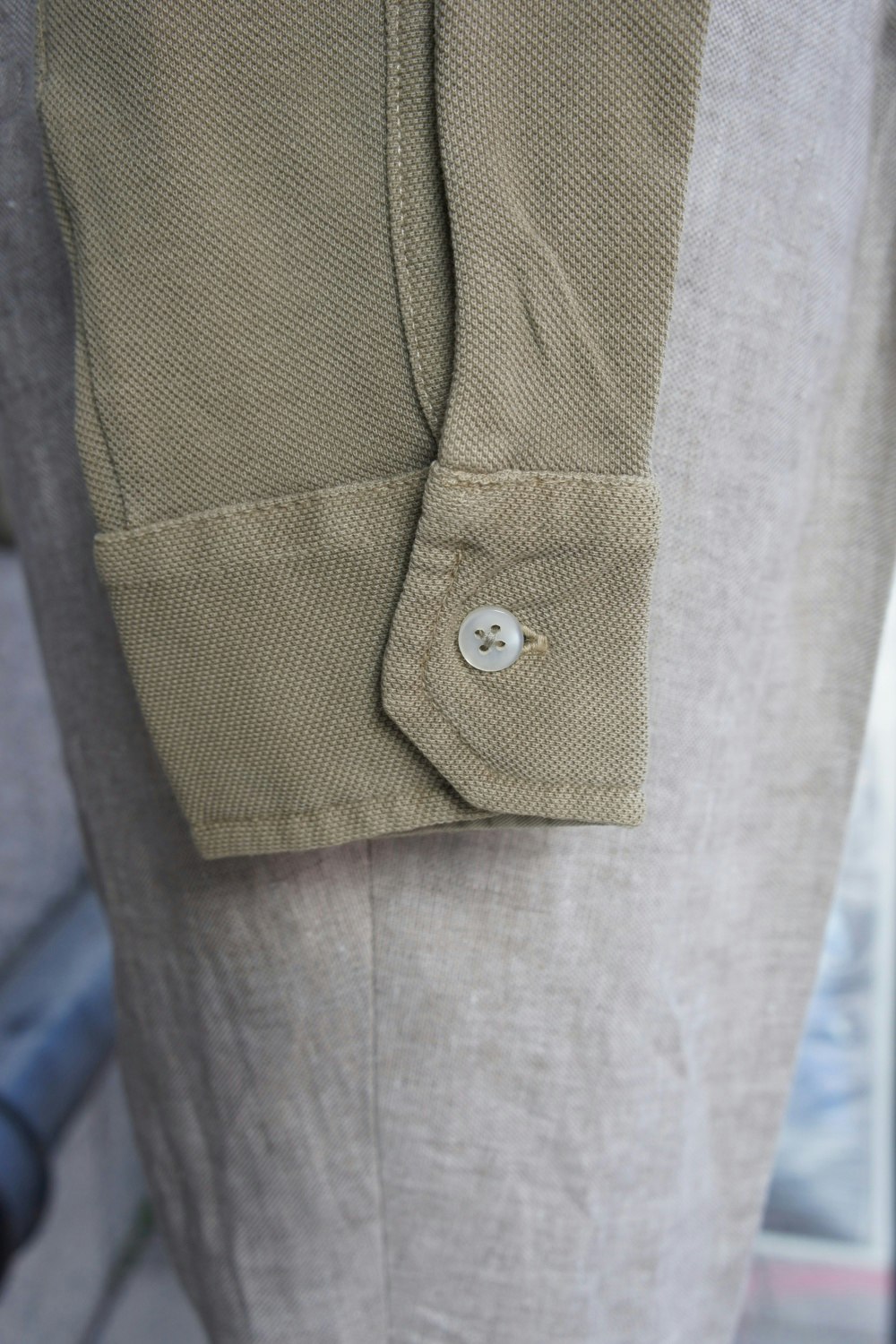 Long Sleeve Piké Shirt - Beige