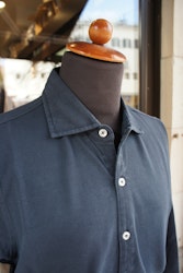 Långärmad Pikéskjorta - Mörkblå