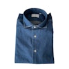 Denim shirt with contrast - Cutaway - Navy Blue