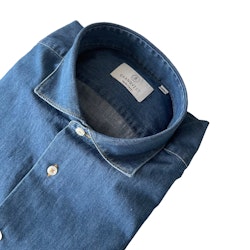 Denimskjorta med Kontrast - Cutaway - Mörkblå