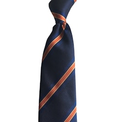 Regimental Silk Tie - Navy Blue/Orange