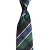 Wide Regimental Rep Silk Tie - Green/Blue/White