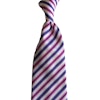 Regimental Silk Tie - Untipped - White/Pink/Purple