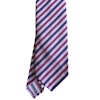 Regimental Silk Tie - Untipped - White/Pink/Purple