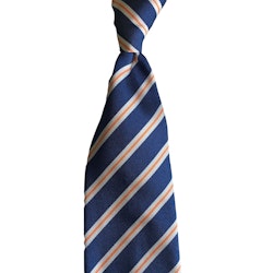 Regimental Silk Tie - Untipped - Navy Blue/Orange