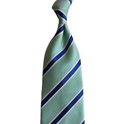 Regimental Silk Tie - Untipped - Light Green/Navy Blue