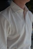Solid Long Sleeve Polo Shirt - Cutaway - Ecru