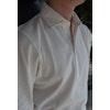 Solid Long Sleeve Polo Shirt - Cutaway - Ecru