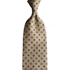 Floral Linen Tie - Untipped - Beige/Navy Blue/Turquoise