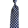Floral Linen Tie - Untipped - Navy Blue/White