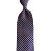 Micro Printed Linen Tie - Untipped - Navy Blue/Red