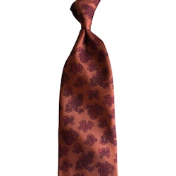 Paisley Printed Silk Tie - Coral/Cerise