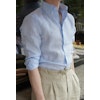 Solid Linen shirt - Button Down - Light Blue