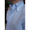 Enfärgad Linneskjorta - Button Down - Ljusblå