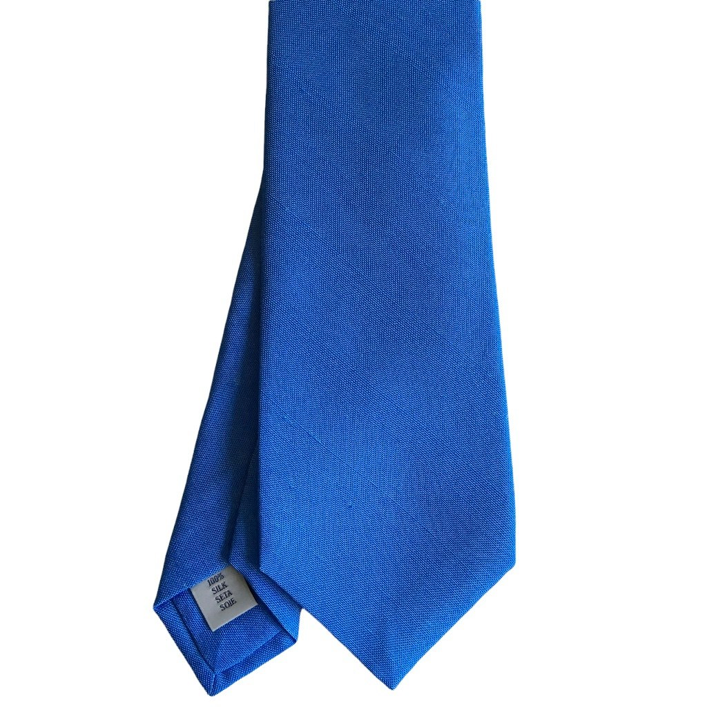 Solid Shantung Silk Tie - Mid Blue