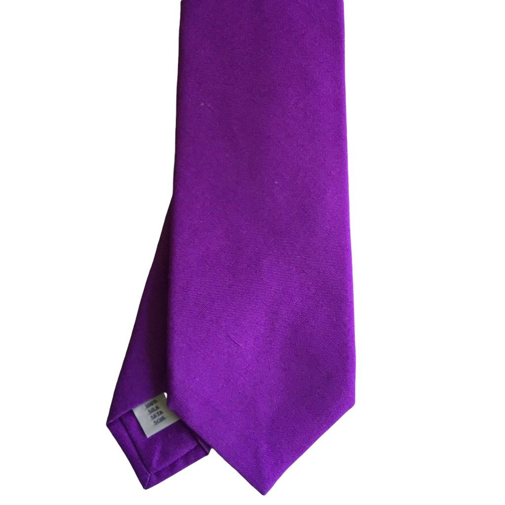 Solid Shantung Silk Tie - Purple