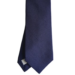 Solid Shantung Silk Tie - Navy Blue