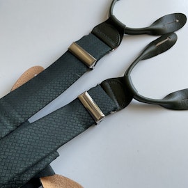 Micro Wool/Silk Suspenders - Dark Green