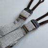 Semi Solid Linen Suspenders - Brown