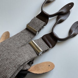Semi Solid Wool Suspenders - Brown