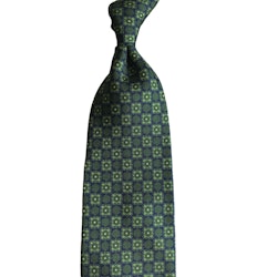 Floral Printed Silk Tie - Green