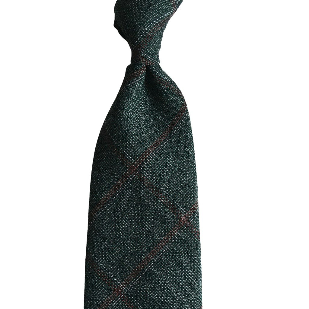 Plaide Silk/Linen Tie - Untipped - Dark Green