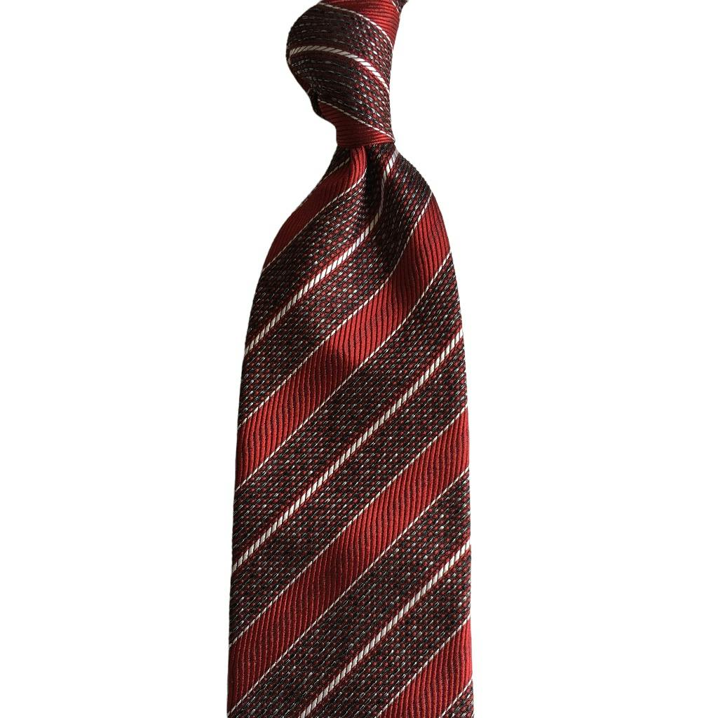 Regimental Silk Grenadine Tie - Untipped - Red