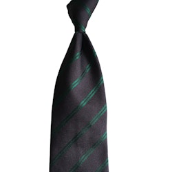 Regimental Rep Silk Tie - Untipped - Navy Blue/Dark Green