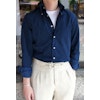 Enfärgad Babycord Skjorta - Button Down - Navy Blue