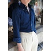 Solid Babycord Shirt - Button Down - Navy Blue