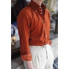 Enfärgad Babycord Skjorta - Button Down - Rost