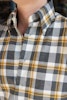 Large Square flannel shirt - Button Down - Grey/White/Yellow