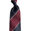 Blockstripe Shantung Tie - Untipped - Burgundy/White/Navy Blue