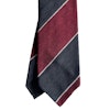 Blockstripe Shantung Tie - Untipped - Burgundy/White/Navy Blue