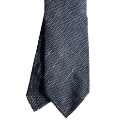 Semi Solid Shantung Grenadine Tie - Untipped - Navy Blue/Grey